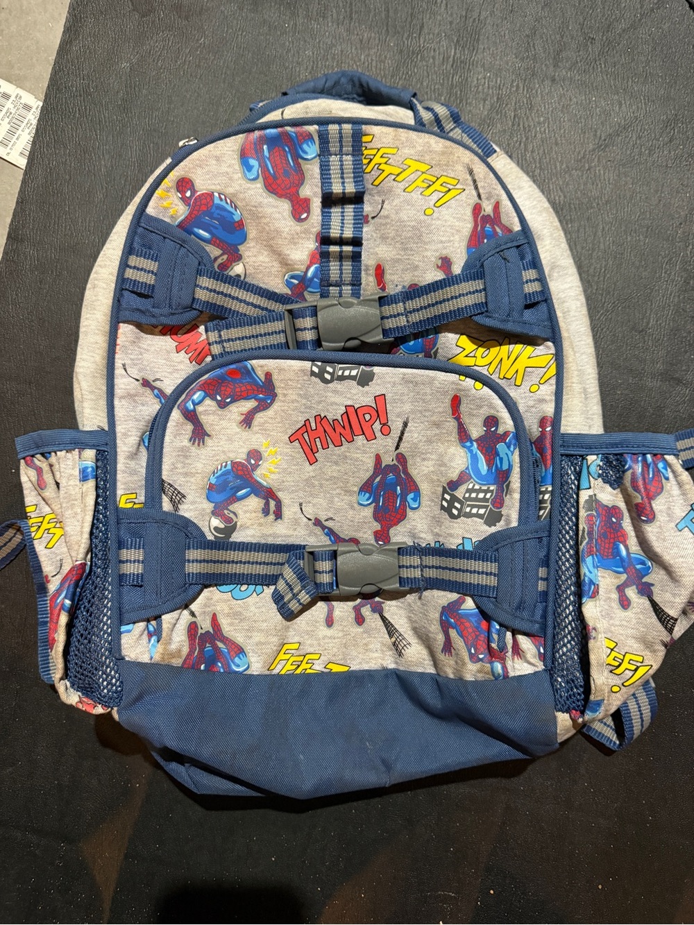 Pottery Barn Kids Navy Blue and Gray Spider-Man Graphic Backpack
